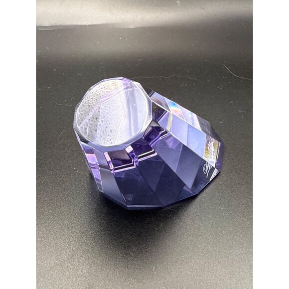 Olga Cassini Purple Faceted Crystal Paperweight 2.5 Inches - Picture 4 of 9